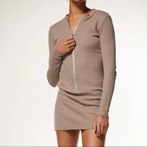 Rib Zip Up Dress